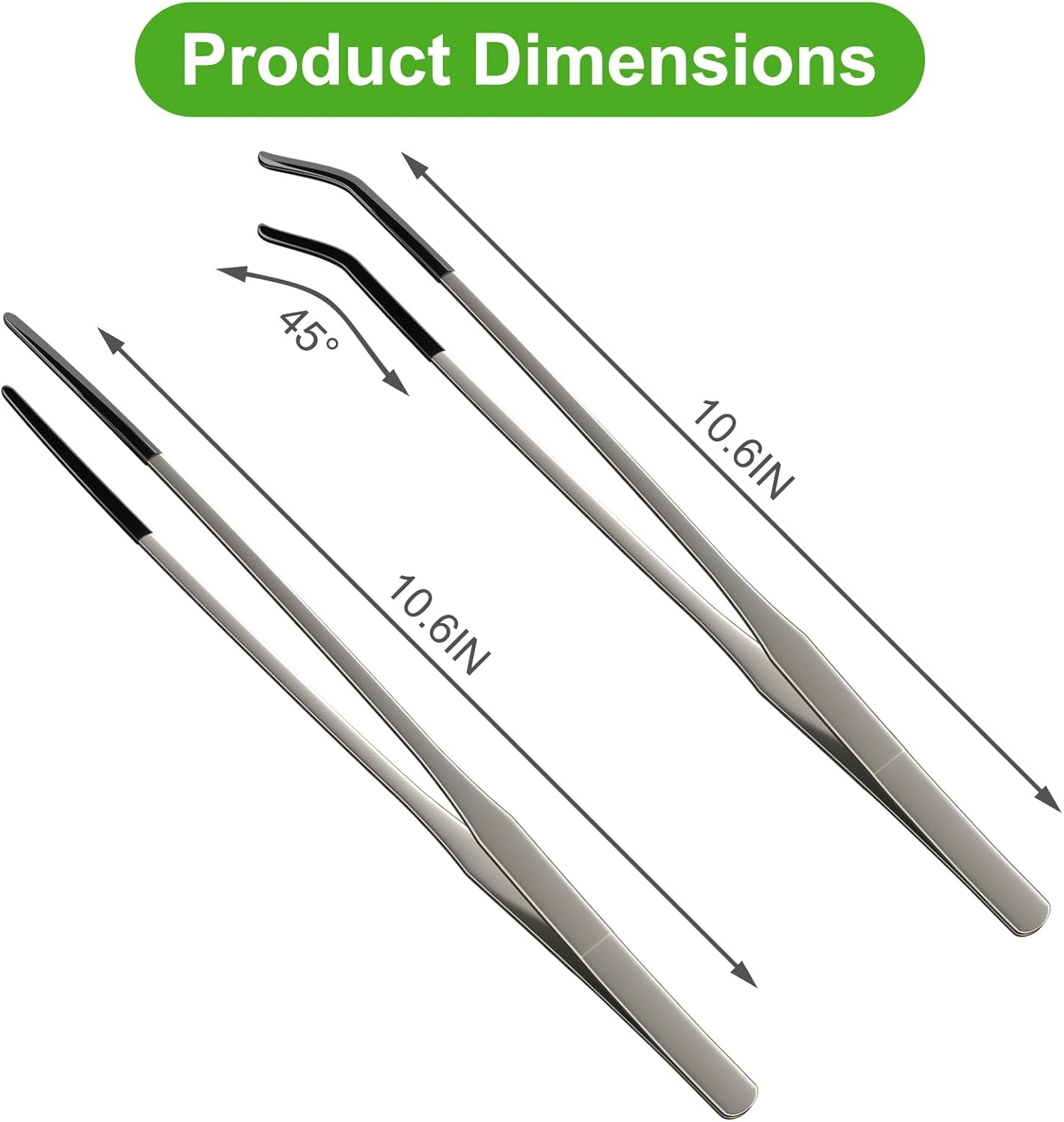 قطعتان من ملاقط التغذية الطويل - مراجعة Feeding Tong Stainless وسعره